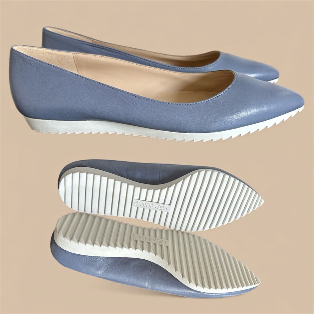 Nine West Light Blue Pointed Flats - Picture 2 of 2